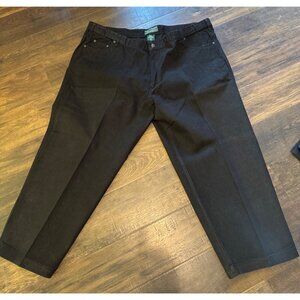 Vintage Adjust-A-Band Black Denim Jeans Men's 46 x 27